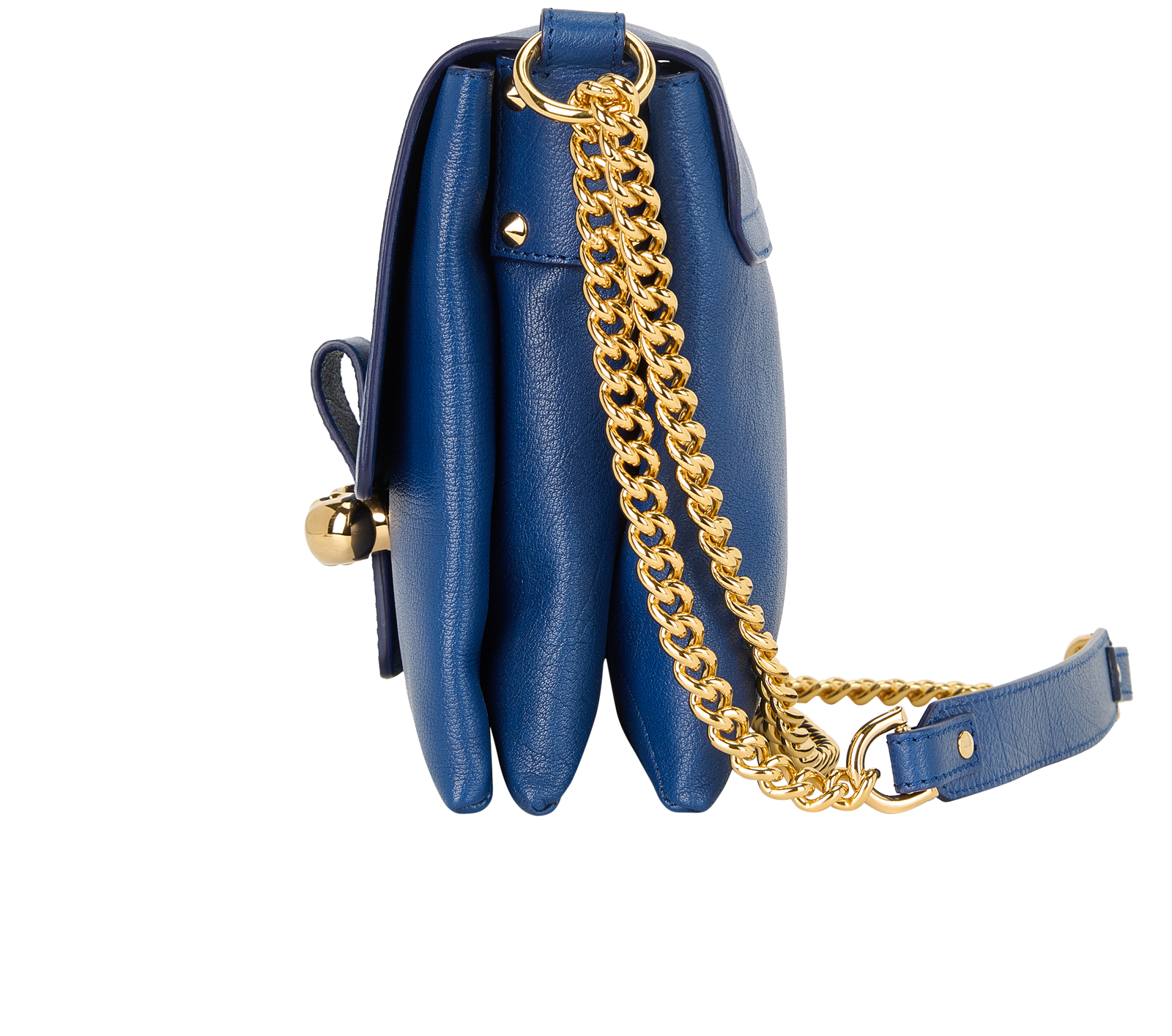 Twin Skull Crossbody, &pound;395, Handbags, Blue, Leather, Bottom view